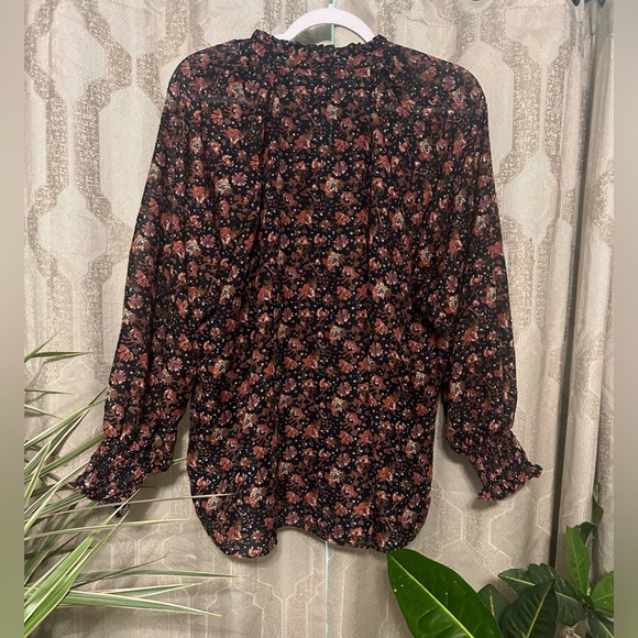 Philosophy Women’s Size 1X V-Neck Long Sleeve Floral Print Woven Top/ Blouse - Picture 4 of 15